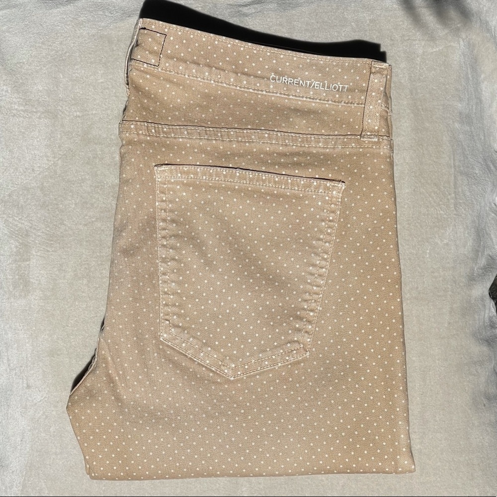 Current Elliott Haystack Tan Polka Dot Jeans - image 5